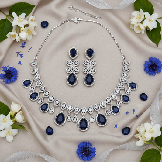 Aurelia Vine Drop Set - Sapphire Elegance