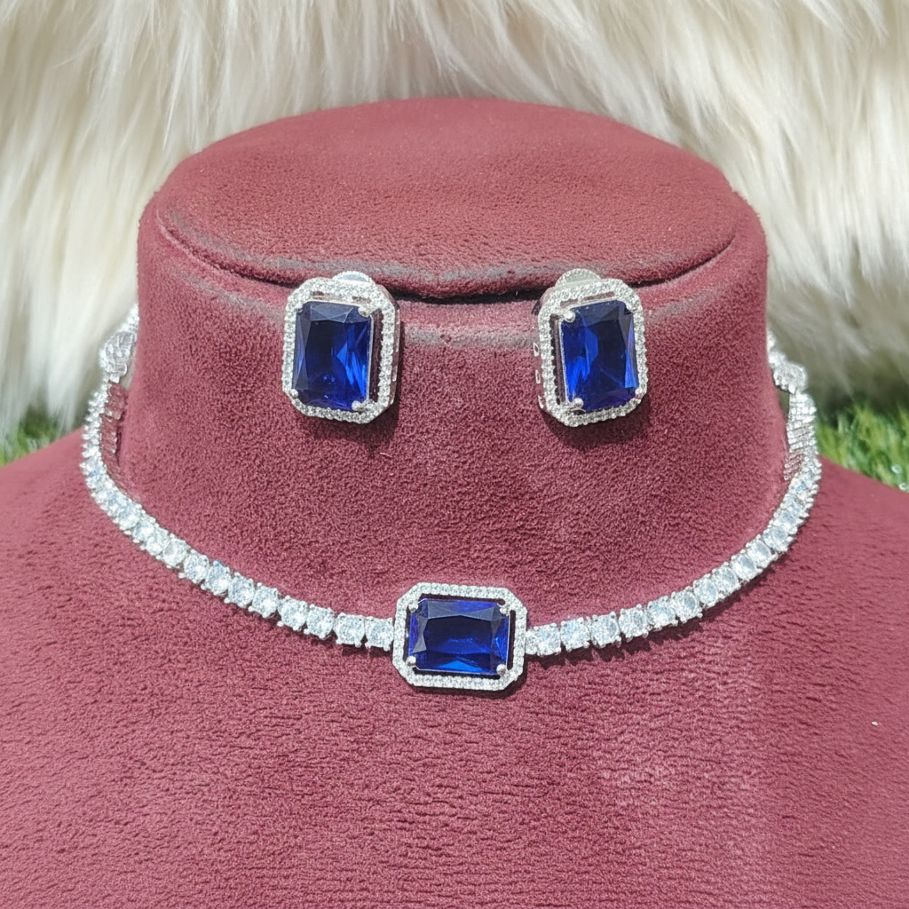 Luna Solitaire - Sapphire Blue