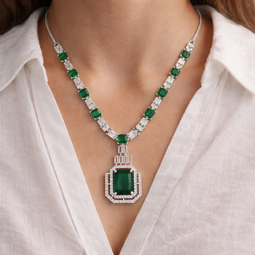 Scarlet Desire Necklace Set - Emerald Green