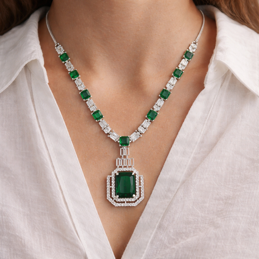 Scarlet Desire Necklace Set - Emerald Green