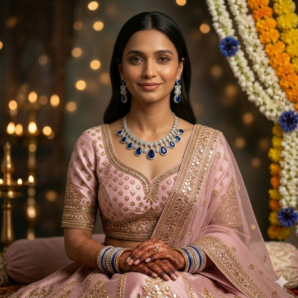 Aurelia Vine Drop Set - Sapphire Elegance