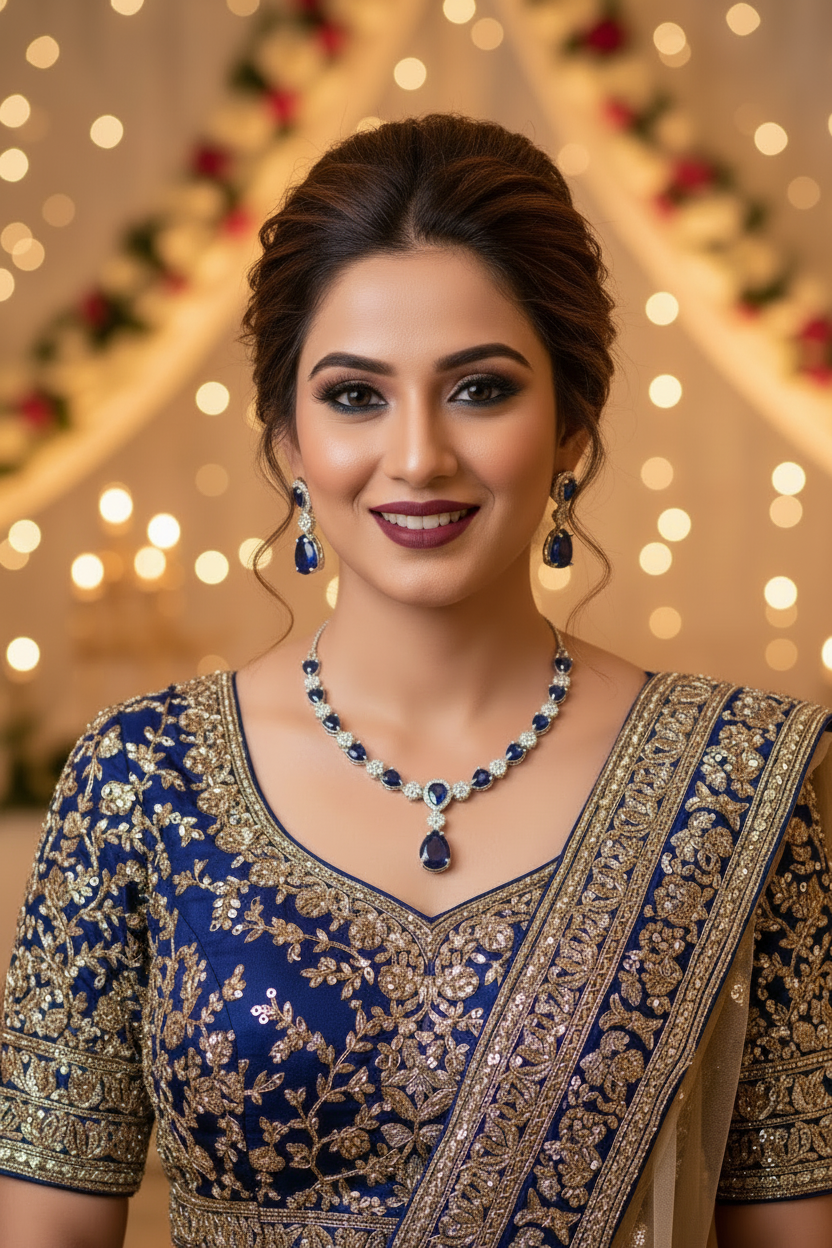 Indian Model without Maang Tikka