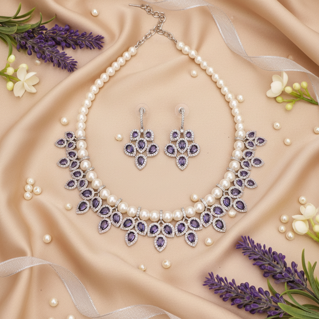 Pearl Royale Cascade – Amethyst Radiance