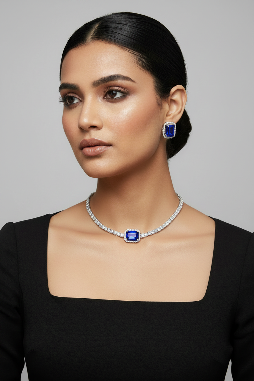 Luna Solitaire - Sapphire Blue