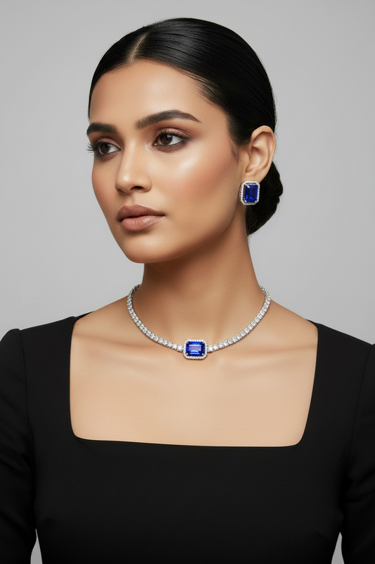 Luna Solitaire - Sapphire Blue
